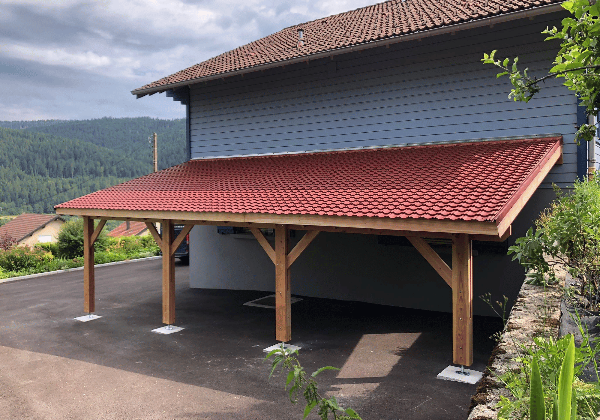 pergola bois adossée